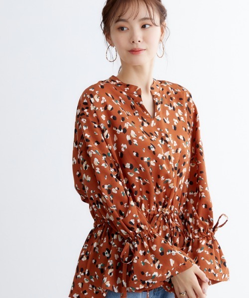 miclat（ミクラ）の「大きいサイズ　レトロ柄ブラウス　miclat（シャツ/ブラウス・レディース・アイボリー系/ブラウン系・LL/3L/5L/4L/L）」の13枚目の写真