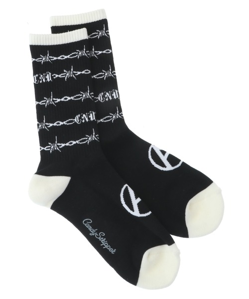 Candy Stripper（キャンディストリッパー）の「CND RIB ソックス（ソックス/靴下・レディース・ブラック/オフホワイト・FREE）」の2枚目の写真