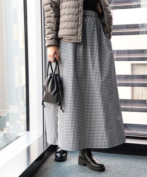 B:MING by BEAMS（ビーミングバイビームス）の「B:MING by BEAMS /  ギンガム メモリー スカート（スカート・レディース・ブラウン/ブラック・SMALL/MEDIUM）」の4枚目の写真