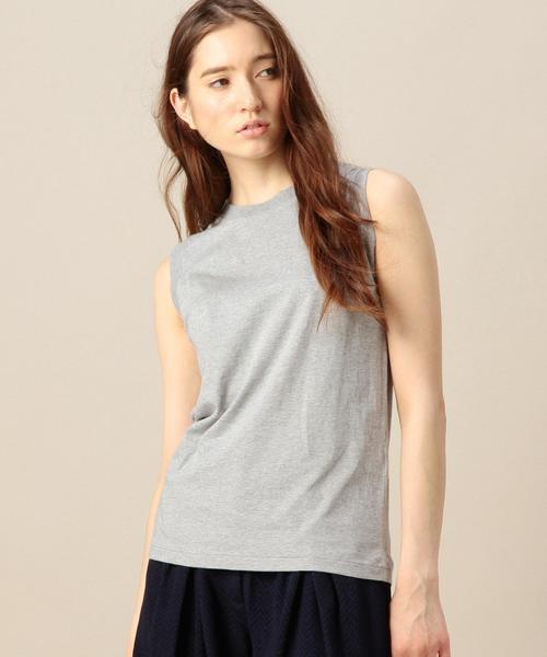 BEAUTY&YOUTH UNITED ARROWS（ビューティーアンドユースユナイテッドアローズ）の「BY コットンベーシックノースリーブ 2◆（Tシャツ/カットソー・レディース・オリーブ/ホワイト/グレー/ブラック・フリー）」の4枚目の写真