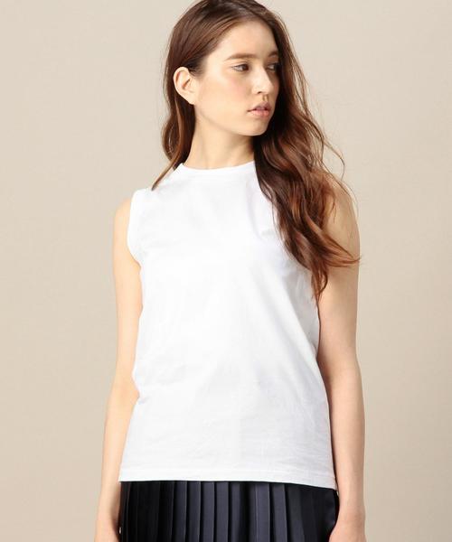 BEAUTY&YOUTH UNITED ARROWS（ビューティーアンドユースユナイテッドアローズ）の「BY コットンベーシックノースリーブ 2◆（Tシャツ/カットソー・レディース・オリーブ/ホワイト/グレー/ブラック・フリー）」の14枚目の写真