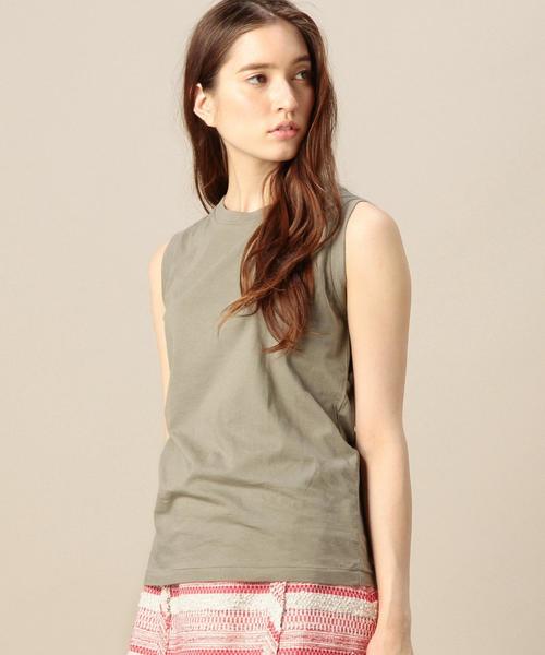 BEAUTY&YOUTH UNITED ARROWS（ビューティーアンドユースユナイテッドアローズ）の「BY コットンベーシックノースリーブ 2◆（Tシャツ/カットソー・レディース・オリーブ/ホワイト/グレー/ブラック・フリー）」の7枚目の写真