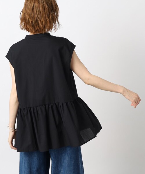 grove（グローブ）の「◆大人かわいい♪ペプラムチュニックシャツ（シャツ/ブラウス・レディース・ブラック/ダークグリーン/ベージュ・02/03/04/05/01）」の4枚目の写真