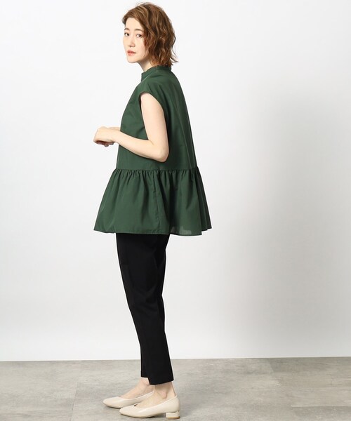 grove（グローブ）の「◆大人かわいい♪ペプラムチュニックシャツ（シャツ/ブラウス・レディース・ブラック/ダークグリーン/ベージュ・02/03/04/05/01）」の7枚目の写真