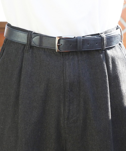 ８(eight)（エイト）の「伸縮PUレザーベルト（ベルト・メンズ・ブラック/ライトブラウン/ネイビー/ダークブラウン・FREE）」の4枚目の写真