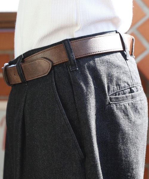 ８(eight)（エイト）の「伸縮PUレザーベルト（ベルト・メンズ・ブラック/ライトブラウン/ネイビー/ダークブラウン・FREE）」の9枚目の写真