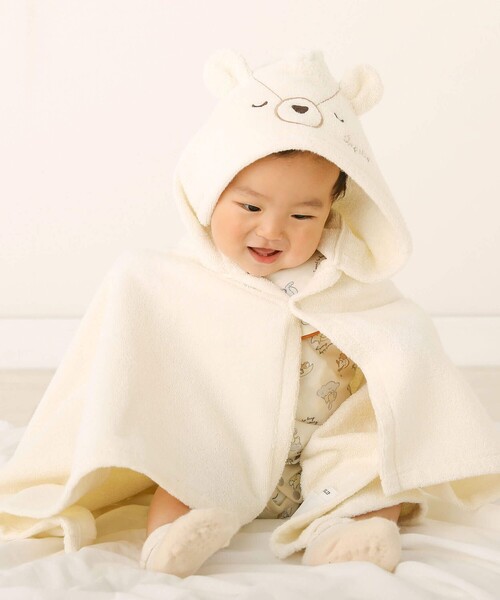 SLAP SLIP BABY（スラップスリップベビー）の「アニマルモチーフクマウサギフェイスフード付きパイルおくるみベビー（おくるみ・キッズ・ピンク/オフホワイト・ONE SIZE）」の20枚目の写真