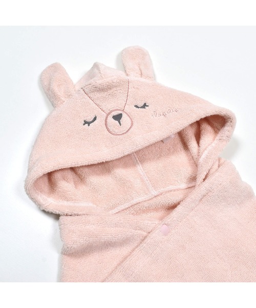 SLAP SLIP BABY（スラップスリップベビー）の「アニマルモチーフクマウサギフェイスフード付きパイルおくるみベビー（おくるみ・キッズ・ピンク/オフホワイト・ONE SIZE）」の6枚目の写真