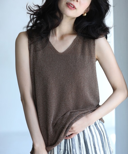 cawaii(カワイイ)の「羽織りの下に抜け感を。ゆるキラトップス(Tシャツ/カットソー・レディース・シルバー/ブラウン・FREE)」の1枚目の写真