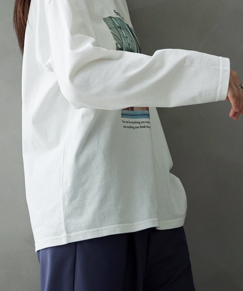 etoll.(エトル)の「フォトプリントロングTシャツ(Tシャツ/カットソー・レディース・オフホワイト/ホワイト系その他・FREE)」の11枚目の写真