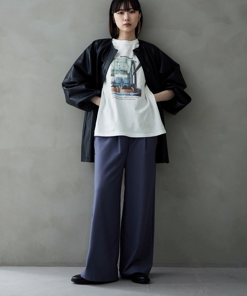 etoll.(エトル)の「フォトプリントロングTシャツ(Tシャツ/カットソー・レディース・オフホワイト/ホワイト系その他・FREE)」の7枚目の写真