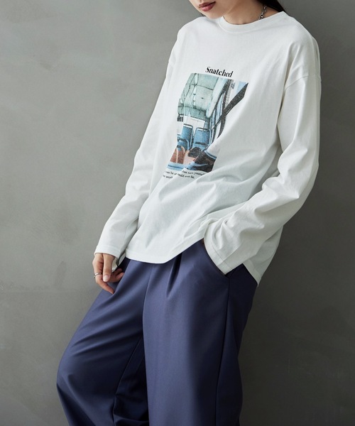 etoll.(エトル)の「フォトプリントロングTシャツ(Tシャツ/カットソー・レディース・オフホワイト/ホワイト系その他・FREE)」の14枚目の写真