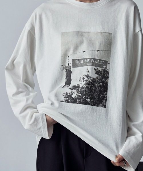 etoll.(エトル)の「フォトプリントロングTシャツ(Tシャツ/カットソー・レディース・オフホワイト/ホワイト系その他・FREE)」の9枚目の写真