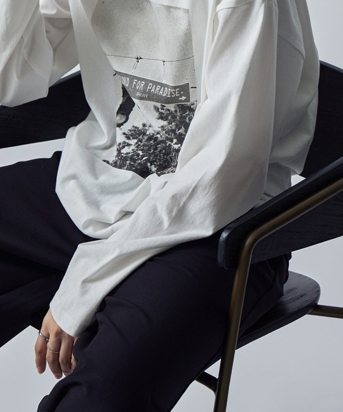 etoll.(エトル)の「フォトプリントロングTシャツ(Tシャツ/カットソー・レディース・オフホワイト/ホワイト系その他・FREE)」の4枚目の写真