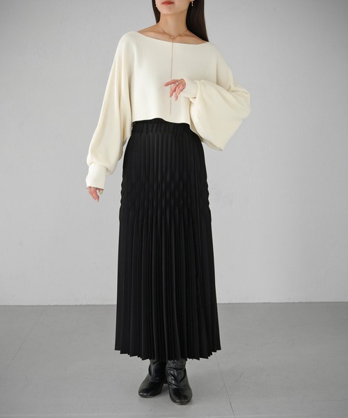 cheriella（シェリエラ）の「【cheriella】WEB限定ショートドルマンニットトップス（ニット/セーター・レディース・ブラック/アイボリー/ブルー・M）」の10枚目の写真