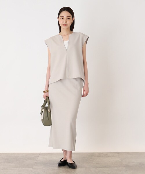 THE SHOP TK （ザ ショップ ティーケー ）の「◆【洗濯機洗い可】カットジョーゼットナロースカート（スカート・レディース・ブラック/ライトグレー/ブルー・12/13）」の10枚目の写真