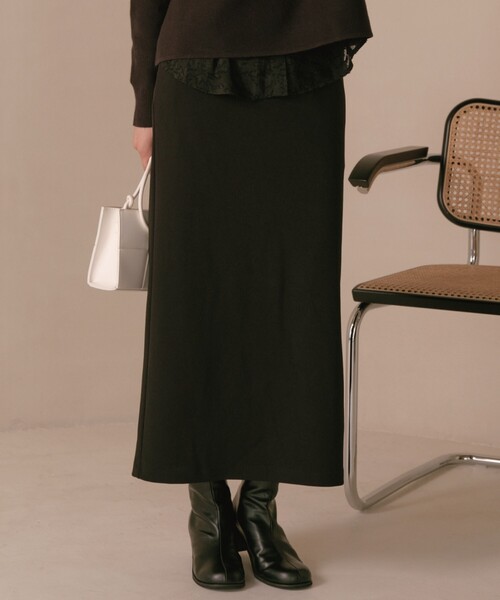 THE SHOP TK （ザ ショップ ティーケー ）の「◆【洗濯機洗い可】カットジョーゼットナロースカート（スカート・レディース・ブラック/ライトグレー/ブルー・12/13）」の5枚目の写真