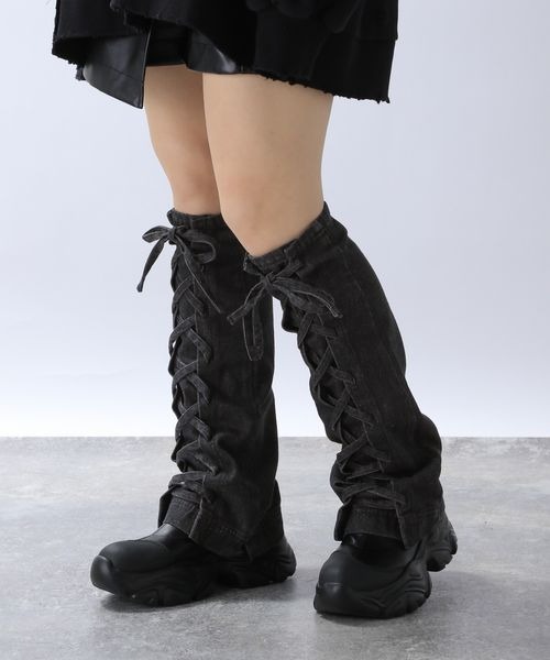 JEANASIS(ジーナシス)の「デニムレッグカバー/974188(レッグウォーマー・レディース・ブラック/ブルー・FREE)」の12枚目の写真