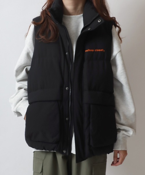 Lazar(ラザル)の「Oversize Puffer Vest/オーバーサイズ パファーベスト/中綿 ファイバーダウンベスト/テックベスト/レディース メンズ アウター(ダウンベスト・レディース・ブラック/セージグリーン/オフホワイト・M/L/LL)」の20枚目の写真