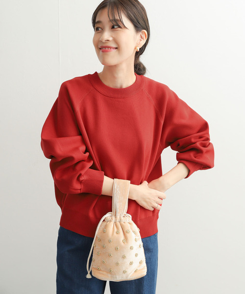 URBAN RESEARCH DOORS（アーバンリサーチドアーズ）の「ポリエステルボリュームスリーブKNIT（ニット/セーター・レディース・レッド/チャコールグレー/アイボリー・MEDIUM）」の3枚目の写真