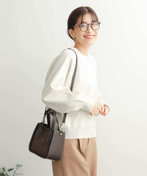 URBAN RESEARCH DOORS（アーバンリサーチドアーズ）の「ポリエステルボリュームスリーブKNIT（ニット/セーター・レディース・レッド/チャコールグレー/アイボリー・MEDIUM）」の9枚目の写真