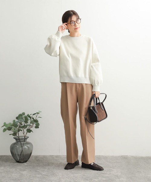 URBAN RESEARCH DOORS（アーバンリサーチドアーズ）の「ポリエステルボリュームスリーブKNIT（ニット/セーター・レディース・レッド/チャコールグレー/アイボリー・MEDIUM）」の11枚目の写真