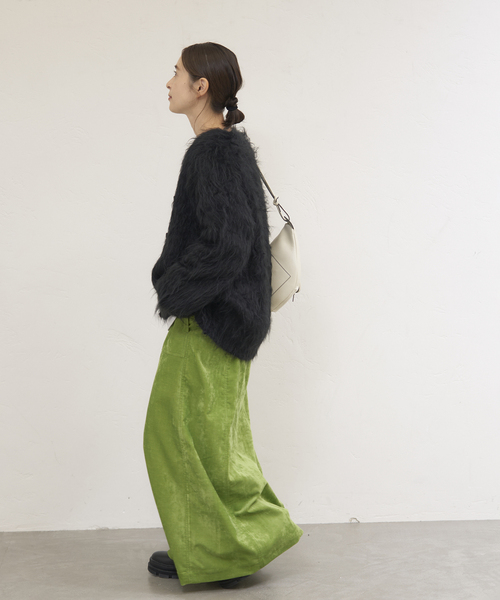 JOURNAL STANDARD（ジャーナルスタンダード）の「シャギーVネックカーディガン（カーディガン/ボレロ・レディース・ブラック/グレー/ホワイト・FREE）」の15枚目の写真