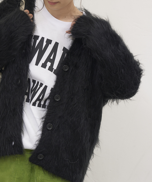 JOURNAL STANDARD（ジャーナルスタンダード）の「シャギーVネックカーディガン（カーディガン/ボレロ・レディース・ブラック/グレー/ホワイト・FREE）」の17枚目の写真