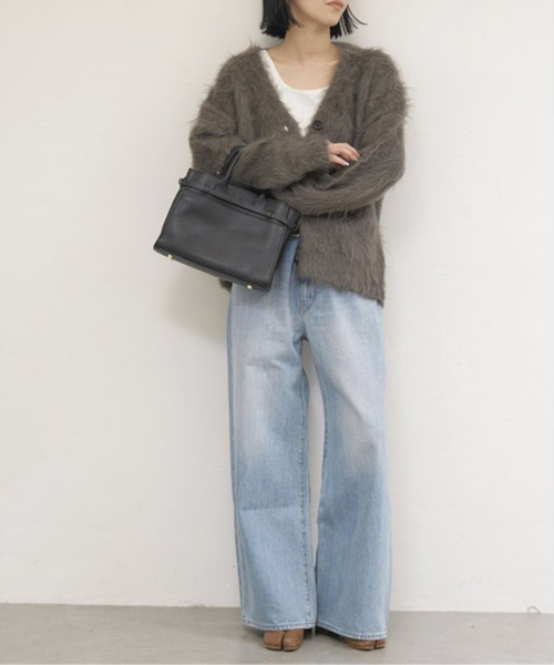 JOURNAL STANDARD（ジャーナルスタンダード）の「シャギーVネックカーディガン（カーディガン/ボレロ・レディース・ブラック/グレー/ホワイト・FREE）」の19枚目の写真