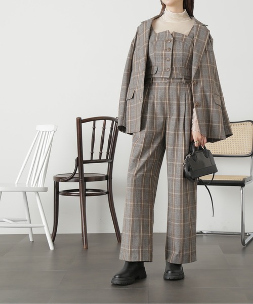 FREE'S MART(フリーズマート)の「◆<セットアップ対応>シングルミドル丈オーバーサイズジャケット(テーラードジャケット・レディース・グレー系その他/ブラウン/ブラウン系その他・SMALL/MEDIUM)」の14枚目の写真