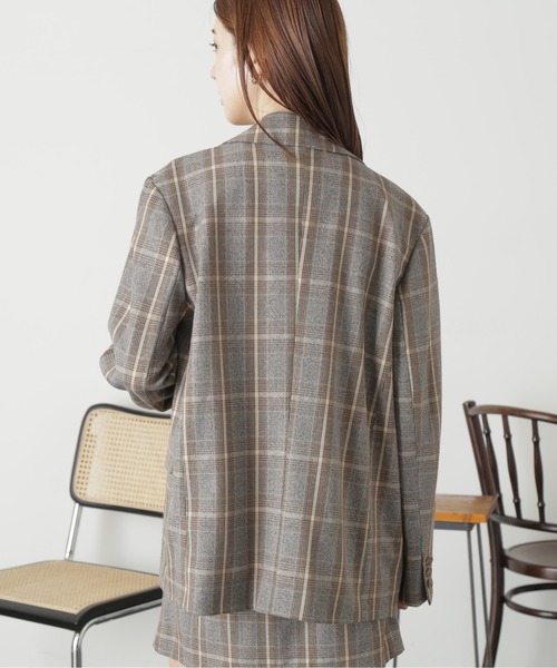FREE'S MART(フリーズマート)の「◆<セットアップ対応>シングルミドル丈オーバーサイズジャケット(テーラードジャケット・レディース・グレー系その他/ブラウン/ブラウン系その他・SMALL/MEDIUM)」の8枚目の写真