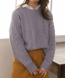 ad thie | ケーブル柄 クルーネック ニット セーター(ニット/セーター)