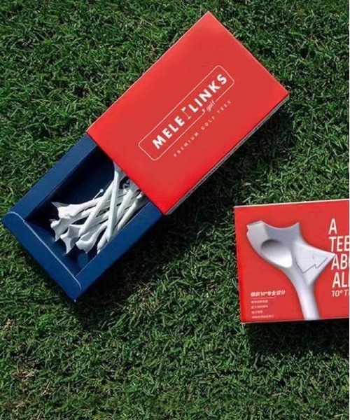 COMON GOLF（コモンゴルフ）の「摩擦 回転 低減 ボールの速度を上げる ゴルフ 10°  斜めティー 10本 セット（ゴルフグッズ・メンズ・ホワイト・FREE）」の2枚目の写真