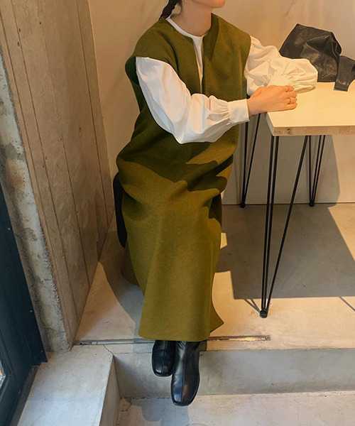 c.u.l(シーユーエル)の「キーネックワンピース culw561(ワンピース・レディース・ブラウン/ブラック/アイボリー・FREE)」の10枚目の写真