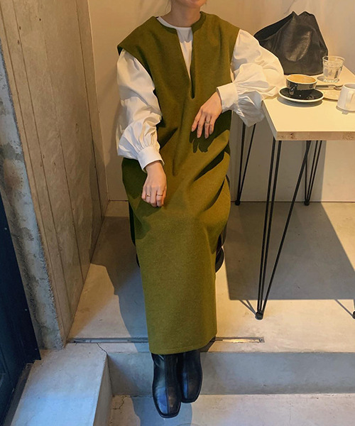 c.u.l(シーユーエル)の「キーネックワンピース culw561(ワンピース・レディース・ブラウン/ブラック/アイボリー・FREE)」の16枚目の写真