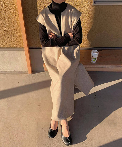 c.u.l(シーユーエル)の「キーネックワンピース culw561(ワンピース・レディース・ブラウン/ブラック/アイボリー・FREE)」の19枚目の写真