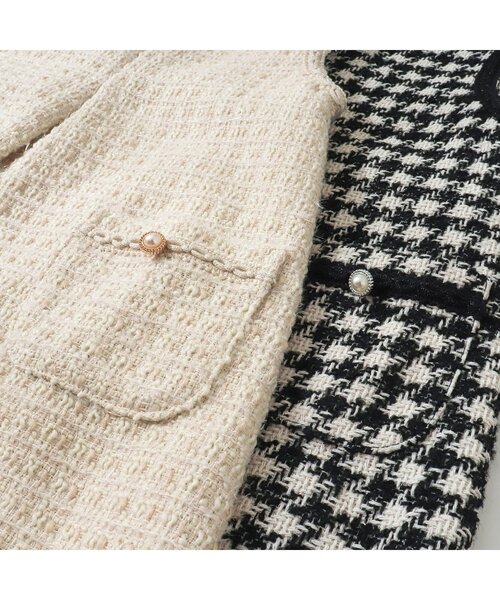 apres les cours（アプレレクール）の「【フォーマル対応】ツイードジャンパースカート＿アプレレクールマシェリ（ジャンパースカート・キッズ・アイボリー/ブラック・130/140/120/110/80/100/90）」の5枚目の写真