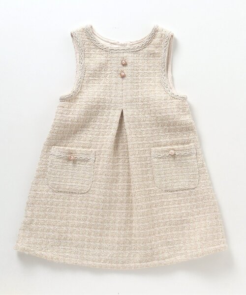 apres les cours（アプレレクール）の「【フォーマル対応】ツイードジャンパースカート＿アプレレクールマシェリ（ジャンパースカート・キッズ・アイボリー/ブラック・130/140/120/110/80/100/90）」の6枚目の写真