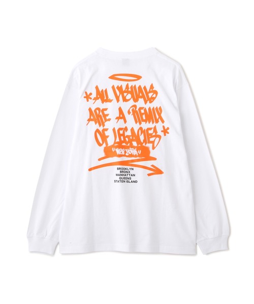 AVIREX（アヴィレックス）の「《直営店限定》TAGGING DESIGN LONGSLEEVE T-SHIRT / タギング デザイン 長袖 Tシャツ / AVIREX / アヴィレックス（Tシャツ/カットソー・メンズ・ベージュ/パープル/ターコイズブルー/オレンジ・LARGE/XX-LARGE/MEDIUM/X-LARGE）」の11枚目の写真