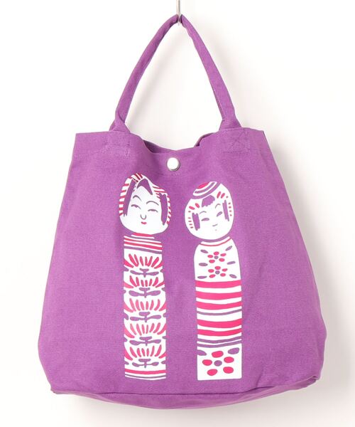 カヤ（カヤ）の「【カヤ】NIPPON 樽トートバッグ（トートバッグ・レディース・グリーン/ピンク/レッド/ブルー/ブラック×グレー/パープル/ブラック×イエロー/ライトパープル・FREE）」の5枚目の写真