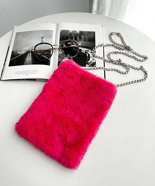 WEGO(ウィゴー)の「WEGO/ファーチェーンミニショルダー(ショルダーバッグ・レディース・サックスブルー/ベージュ/ブラック/ライトピンク/ピンク系その他/オレンジ/グリーン/その他1/その他2/ホワイト/グレー・FREE)」の8枚目の写真