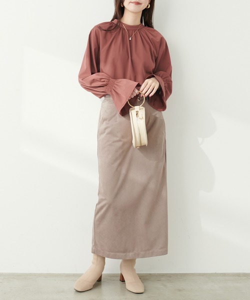 natural couture(ナチュラルクチュール)の「とろみ素材フレアスリーブチュニック(シャツ/ブラウス・レディース・その他2/その他1/レンガ/オフホワイト・FREE)」の12枚目の写真