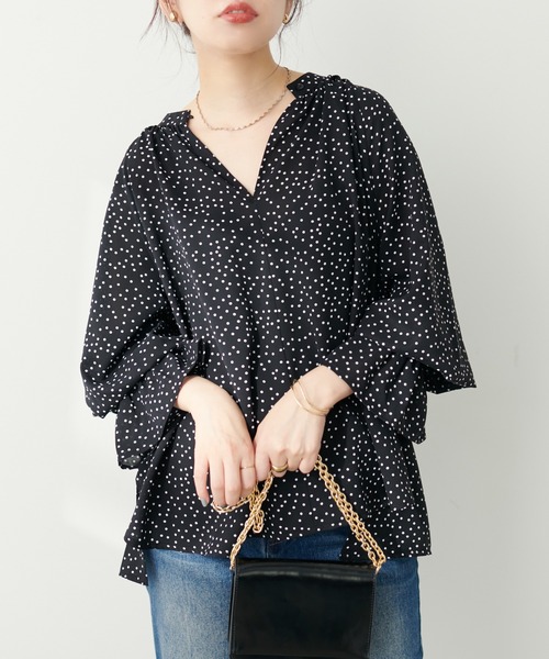 natural couture(ナチュラルクチュール)の「とろみ素材フレアスリーブチュニック(シャツ/ブラウス・レディース・その他2/その他1/レンガ/オフホワイト・FREE)」の18枚目の写真