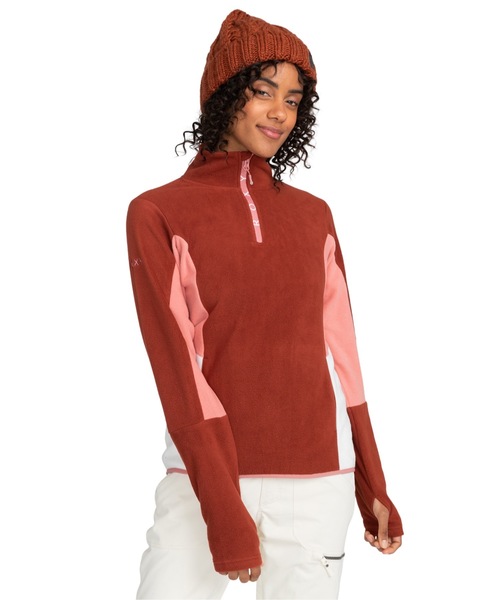ROXY(ロキシー)の「SAYNA HALF ZIP/ロキシー保温ハーフジップフリーストップス(スウェット・レディース・バーガンディー/ピンク/ブラック・LARGE/MEDIUM/SMALL)」の5枚目の写真
