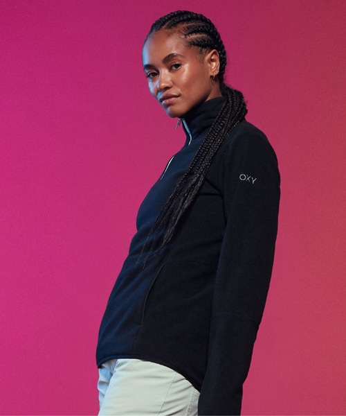 ROXY(ロキシー)の「SAYNA HALF ZIP/ロキシー保温ハーフジップフリーストップス(スウェット・レディース・バーガンディー/ピンク/ブラック・LARGE/MEDIUM/SMALL)」の7枚目の写真