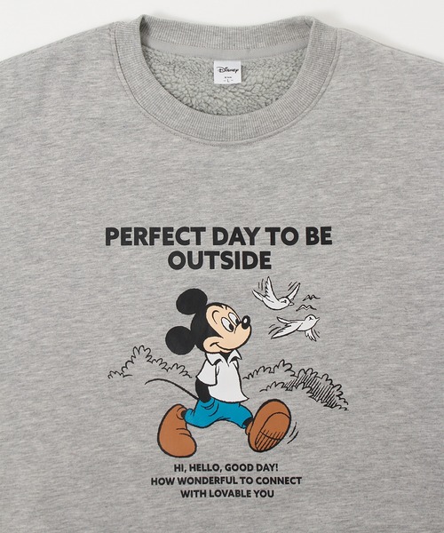 Disney(ディズニー)の「【DISNEY/ディズニー】ミッキーマウス裏ボアクルースウェットトレーナー(スウェット・メンズ・杢グレー/ネイビー・L/M)」の4枚目の写真