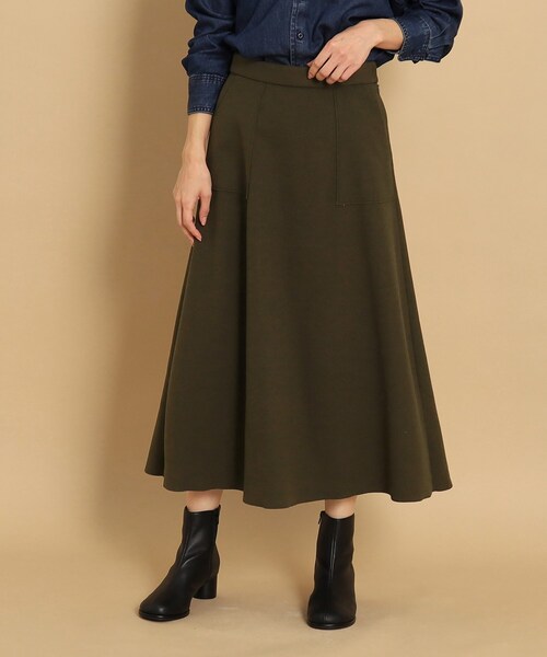 Dessin(デッサン)の「◆【後ろゴム】フレアメルトンスカート(XS~L)(スカート・レディース・ナチュラル/ブルー系その他/ブラウン系その他/ブルー/ブラック/マスタード/カーキ・00/01/03/02)」の4枚目の写真