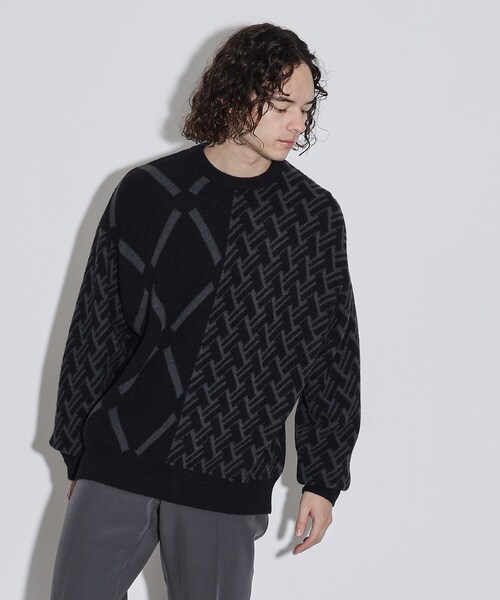 tk.TAKEO KIKUCHI（ティーケータケオキクチ）の「◆ソフトベルベッドライク キカガク＆フェアアイル柄ニット（ニット/セーター・メンズ・ホワイト系6/ホワイト系5/ブラック系3/ブラック系4・03/02）」の7枚目の写真