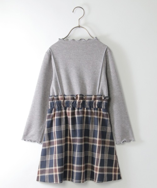 ikka(イッカ)の「メローリブドッキングワンピース(120~160cm)(ワンピース・キッズ・ブラック/スモークグレー・120/130/140/150/160)」の2枚目の写真