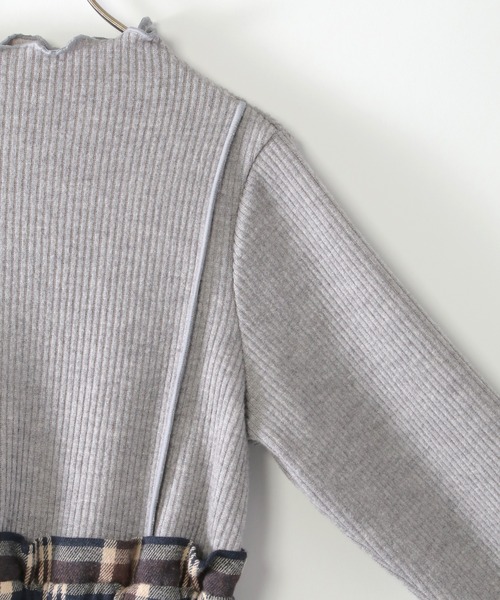 ikka(イッカ)の「メローリブドッキングワンピース(120~160cm)(ワンピース・キッズ・ブラック/スモークグレー・120/130/140/150/160)」の6枚目の写真